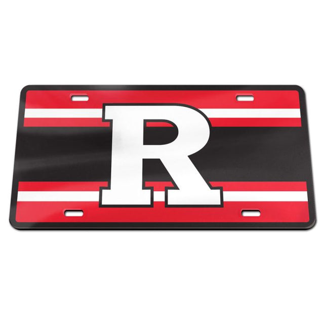 Matrícula acrílica especial STRIPES de Rutgers Scarlet Knights