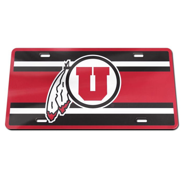 Matrícula acrílica especial STRIPES de Utah Utes