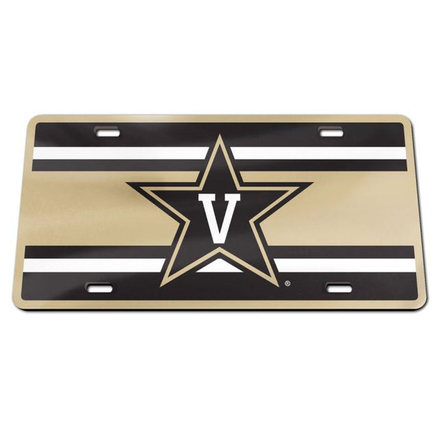 Placa de matrícula especial de acrílico STRIPES de Vanderbilt Commodores