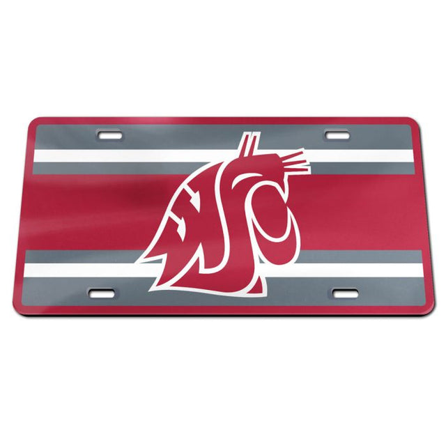 Washington State Cougars STRIPES Specialty Acrylic License Plate