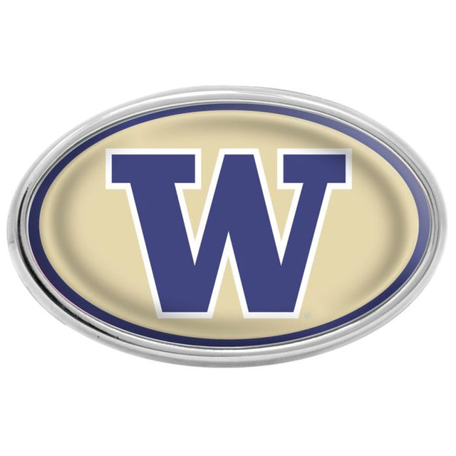 Emblema abovedado de metal cromado de los Washington Huskies