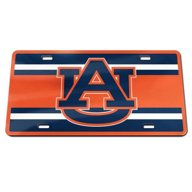 Placa de matrícula especial de acrílico con el logo de Auburn Tigers STRIPES