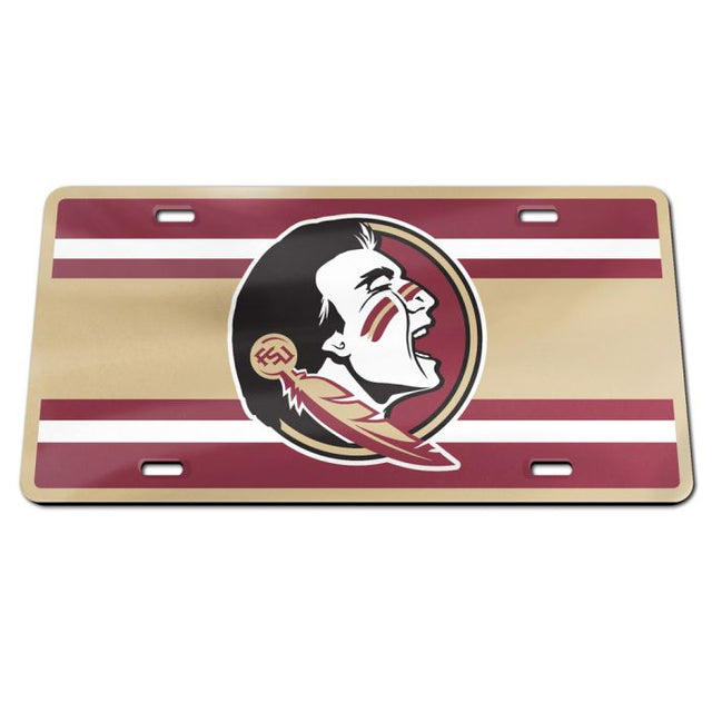 Matrícula acrílica especial STRIPES de los Florida State Seminoles