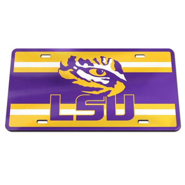 Matrícula especial de acrílico con el logo STRIPES de LSU Tigers