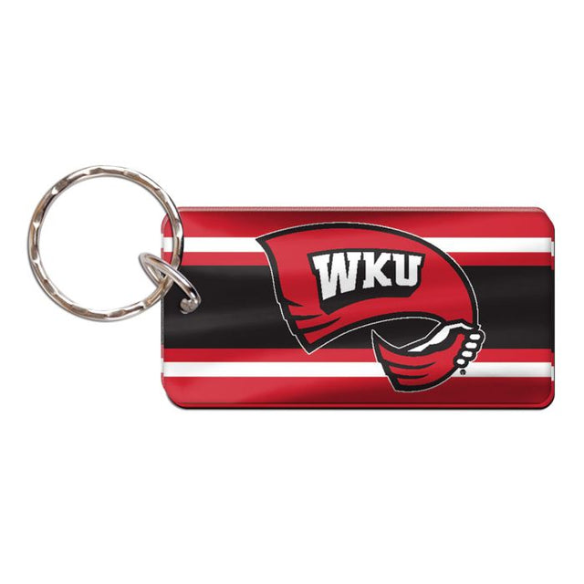 Llavero rectangular con rayas de Western Kentucky Hilltoppers