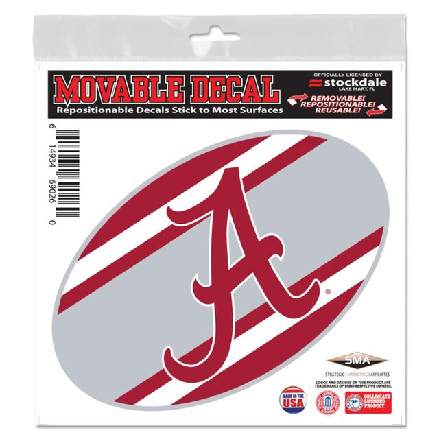 Alabama Crimson Tide STRIPES All Surface Decal 6" x 6"