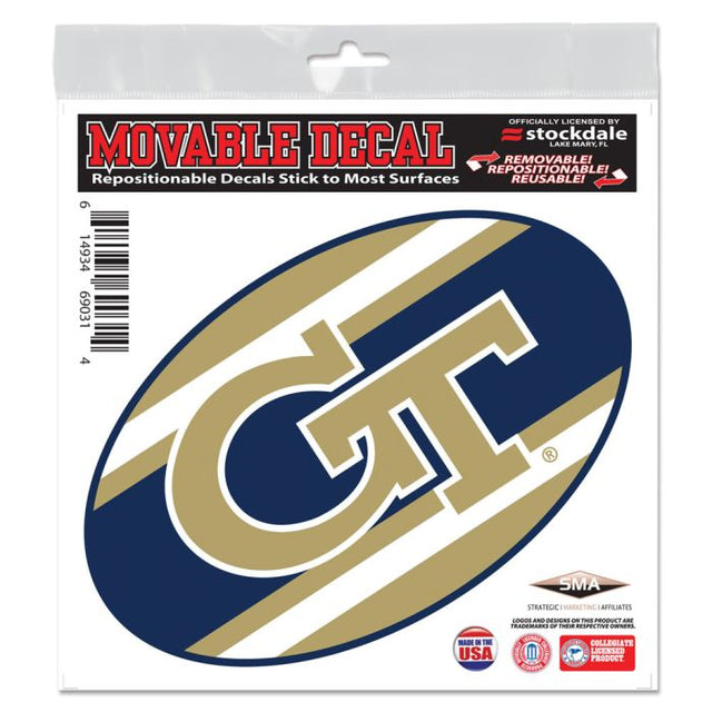 Georgia Tech Yellow Jackets STRIPES All Surface Decal 6" x 6"