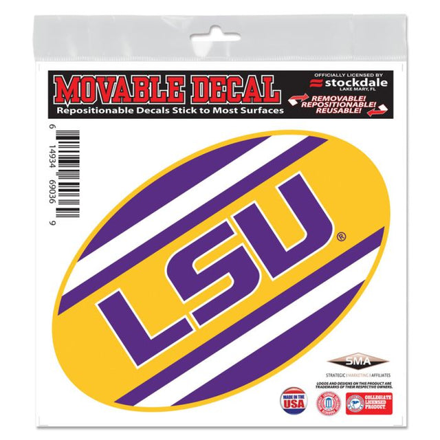 Calcomanía para todas las superficies con el logo de LSU Tigers STRIPES de 6" x 6"