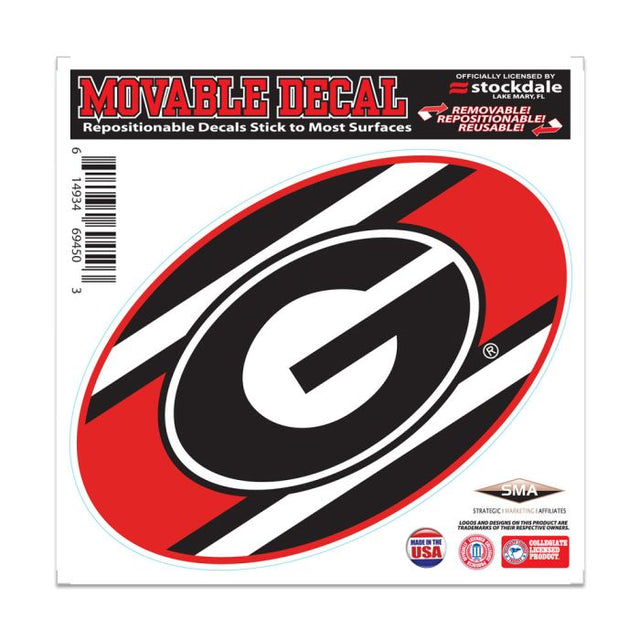 Georgia Bulldogs STRIPES All Surface Decal 6" x 6"