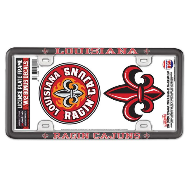 Louisiana - Lafayette Ragin Cajuns License Plate Thin Frame - Plastic w/Decal