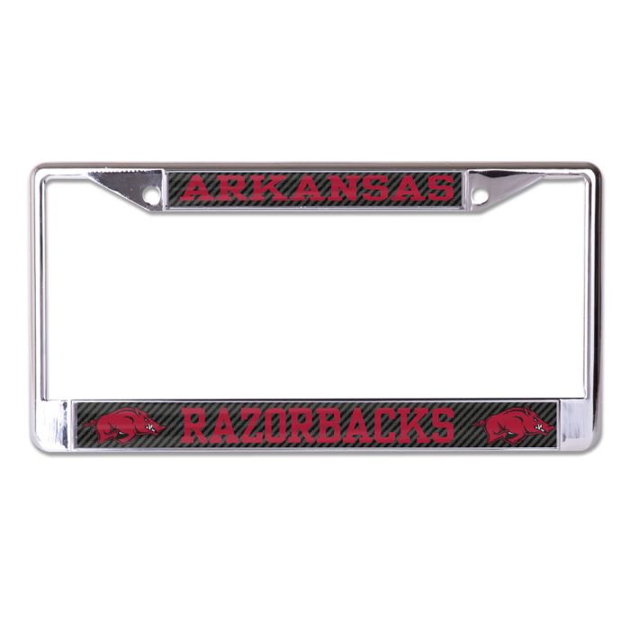 Arkansas Razorbacks CARBON Lic Plt Frame S/L Printed – Sports Fan Merch