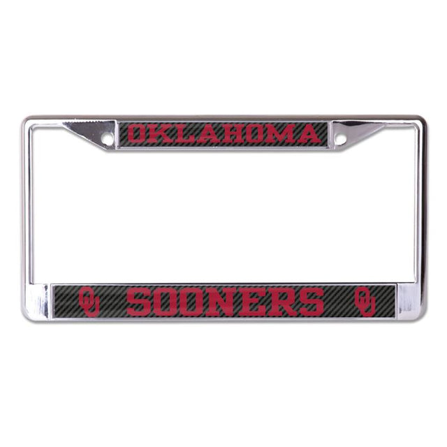 Oklahoma Sooners CARBON Lic Plt Frame S/L Printed