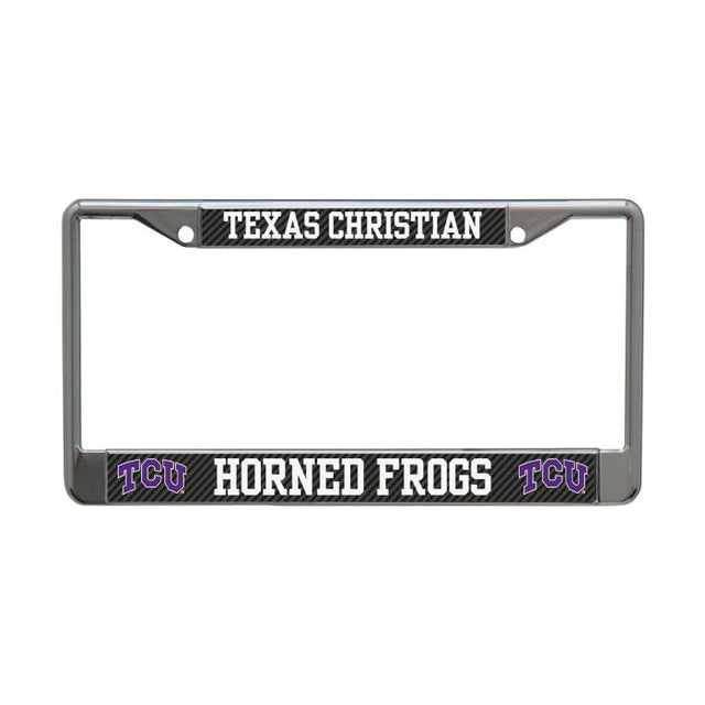 TCU Horned Frogs CARBON Lic Plt Frame S/L Printed