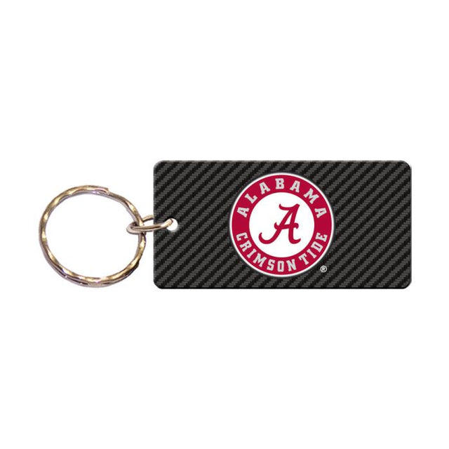 Llavero rectangular de carbono de Alabama Crimson Tide