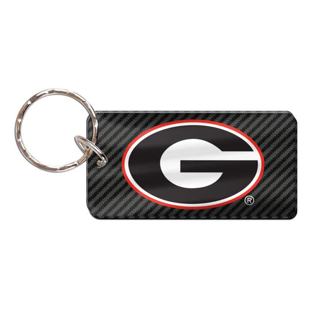 Georgia Bulldogs CARBON Keychain Rectangle