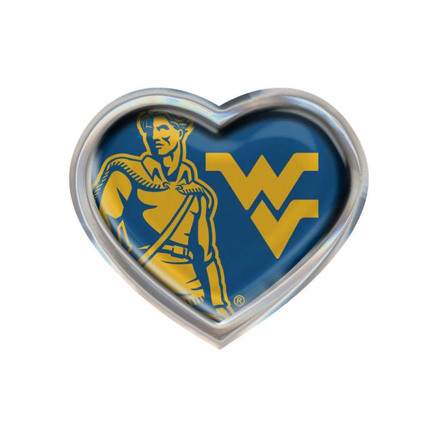 Emblema abovedado de metal cromado MEGA de los Mountaineers de West Virginia