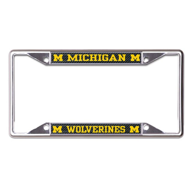 Michigan Wolverines CARBON Lic Plt Frame S/S Printed