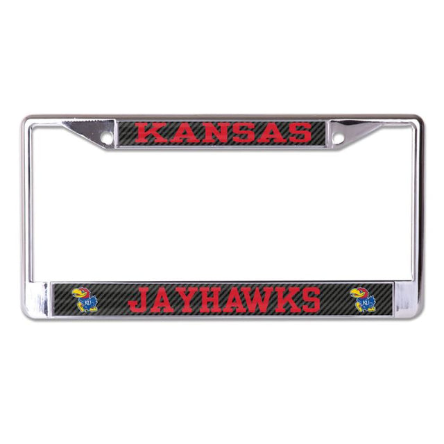 Kansas Jayhawks CARBON Lic Plt Frame S/L Printed