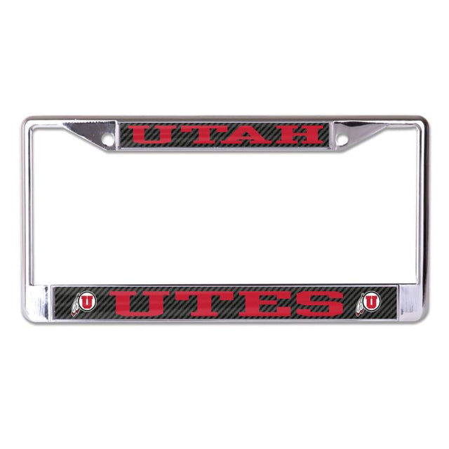 Utah Utes CARBON Lic Plt Frame S/L Printed