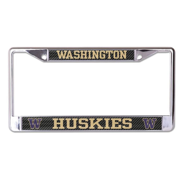 Washington Huskies CARBON Lic Plate Frame B/O Printed