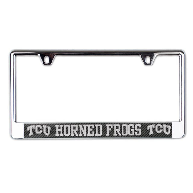 TCU Horned Frogs CARBON Lic Plate Frame B/O Printed