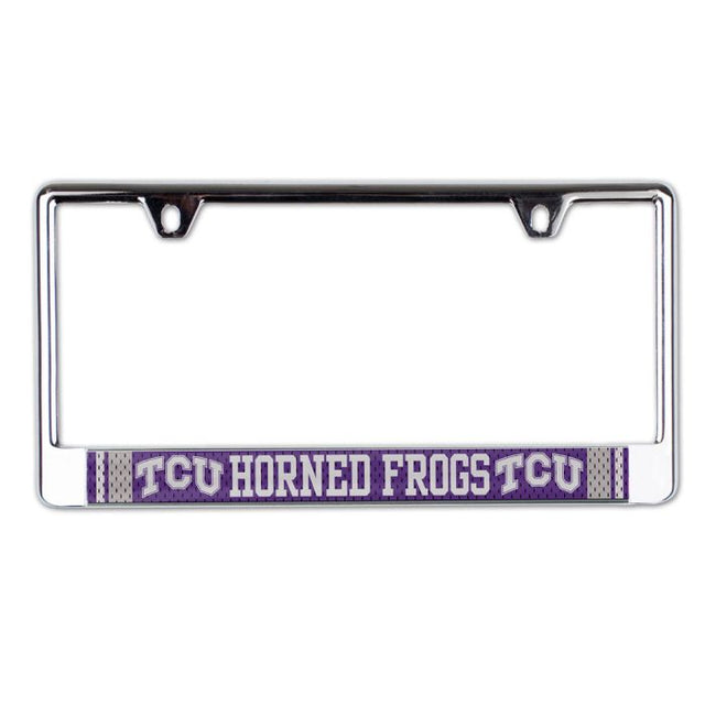 TCU Horned Frogs JERSEY Lic Plate Frame B/O Printed