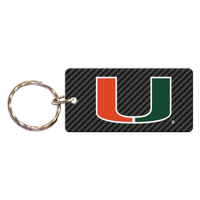 Miami Hurricanes CARBON Keychain Rectangle