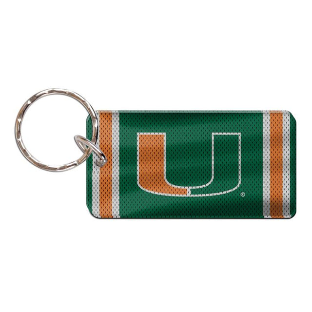 Llavero rectangular con la camiseta de los Miami Hurricanes