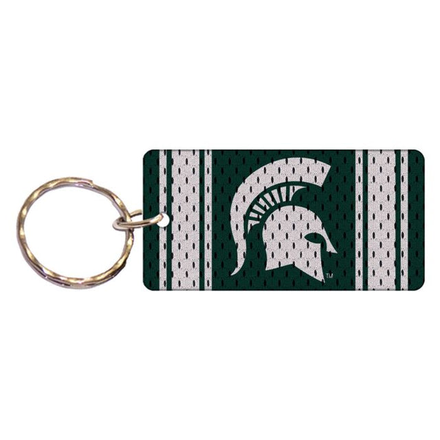 Llavero rectangular con la camiseta de los Spartans de Michigan State