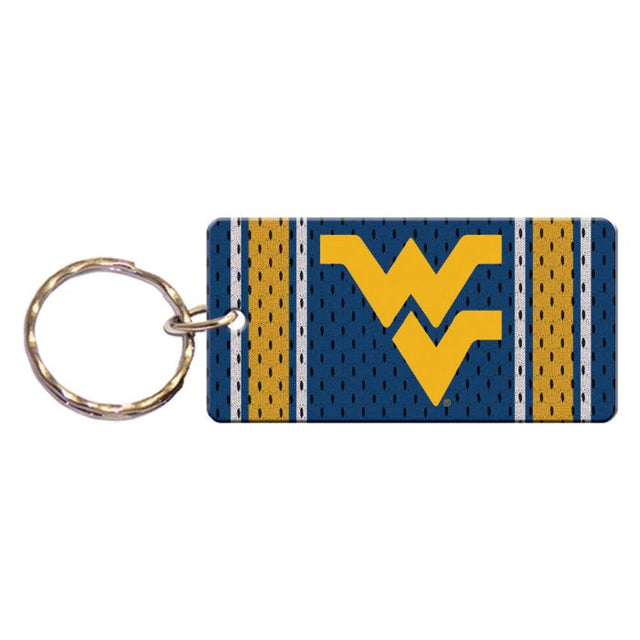 Llavero rectangular con la camiseta de los West Virginia Mountaineers