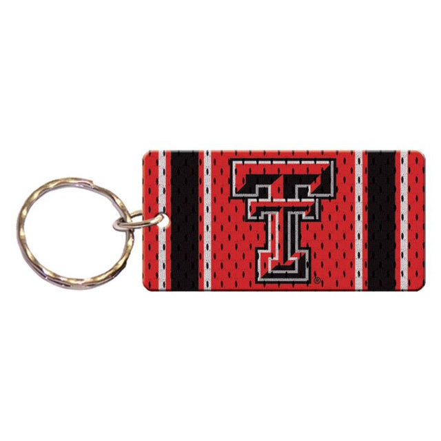 Llavero rectangular con la camiseta de los Texas Tech Red Raiders