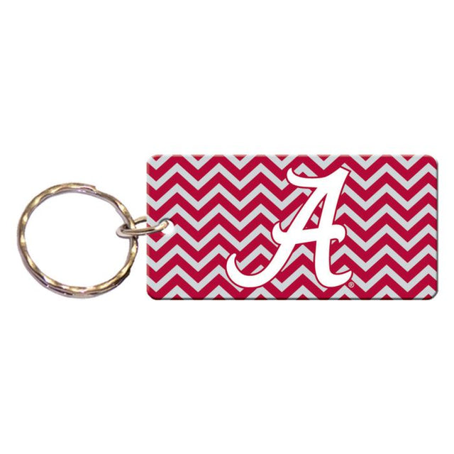 Llavero rectangular con el logo de Alabama Crimson Tide CHEVRON