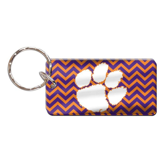 Clemson Tigers CHEVRON Keychain Rectangle