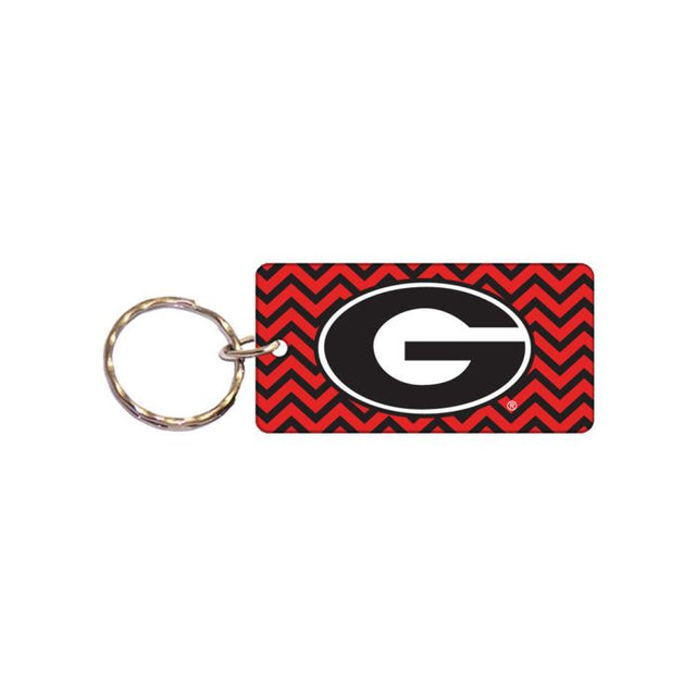 Llavero rectangular CHEVRON de los Georgia Bulldogs