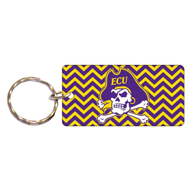 East Carolina Pirates CHEVRON Keychain Rectangle