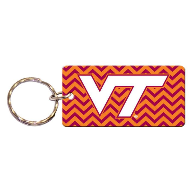 Virginia Tech Hokies CHEVRON Keychain Rectangle