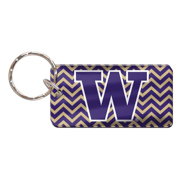 Llavero rectangular con el logo de los Washington Huskies CHEVRON