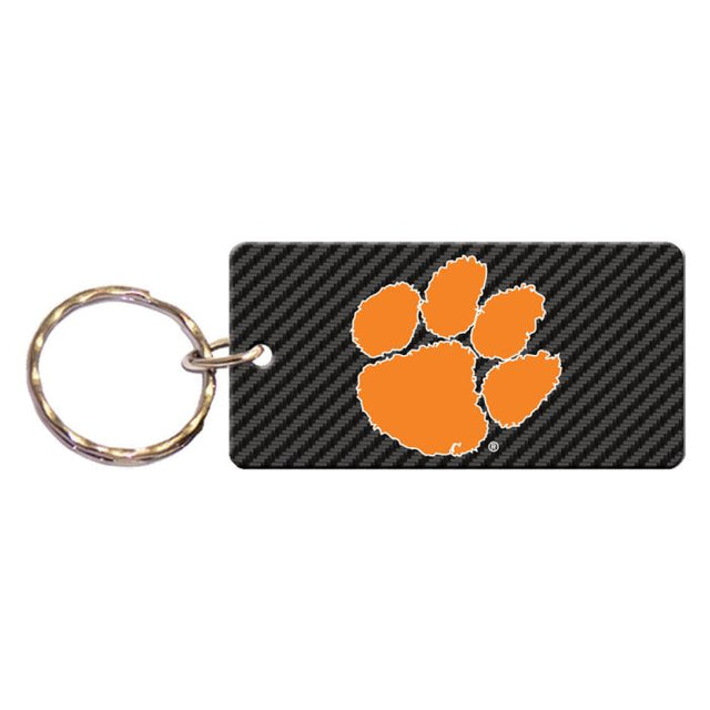 Llavero rectangular de carbono de los Clemson Tigers