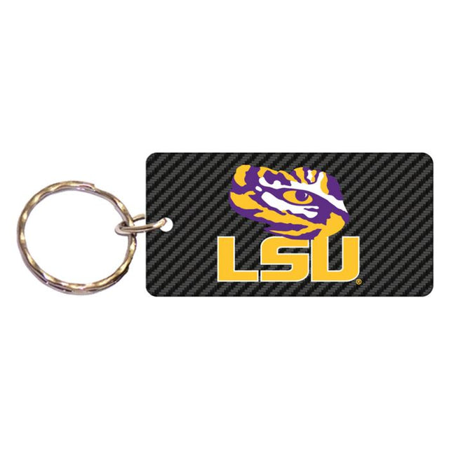 LSU Tigers CARBON Keychain Rectangle