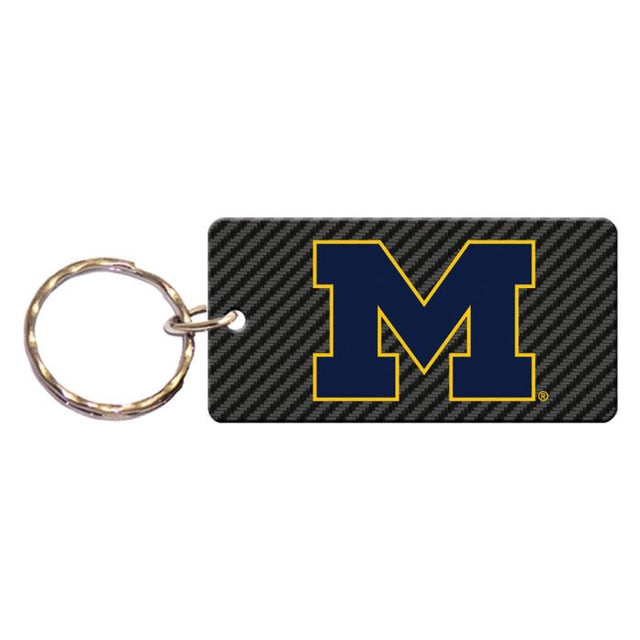 Michigan Wolverines CARBON Keychain Rectangle