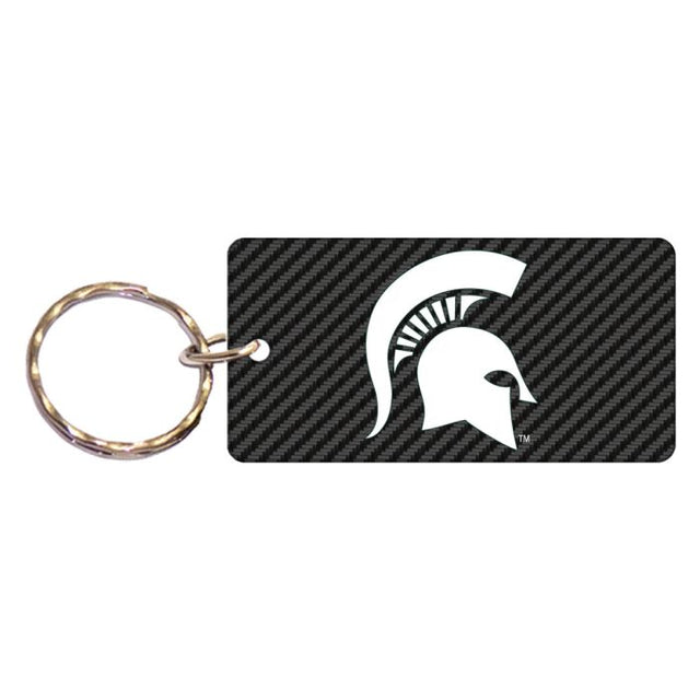 Michigan State Spartans CARBON Keychain Rectangle