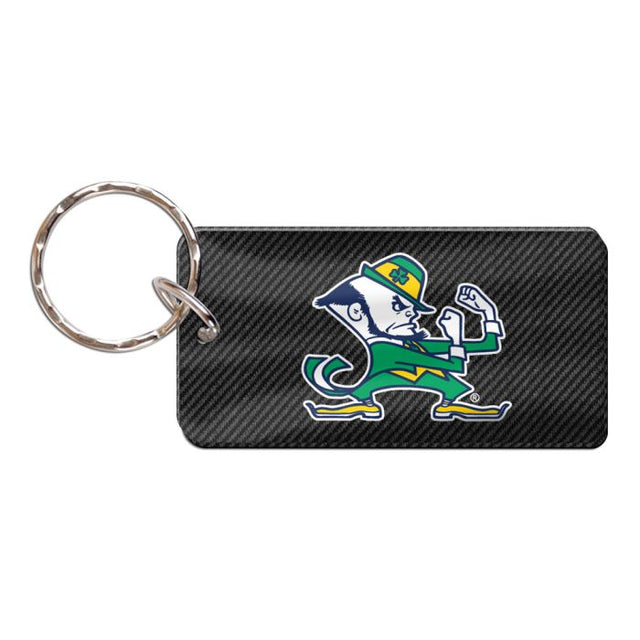 Notre Dame Fighting Irish CARBON Keychain Rectangle