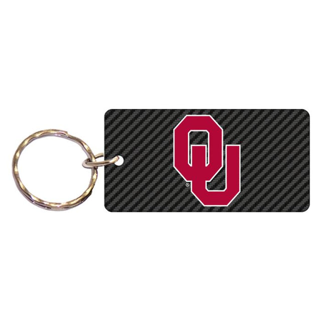 Oklahoma Sooners CARBON Keychain Rectangle