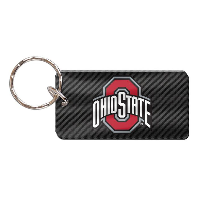 Ohio State Buckeyes CARBON Keychain Rectangle