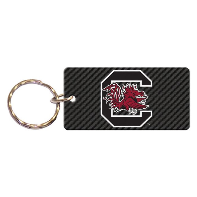 South Carolina Gamecocks CARBON Keychain Rectangle