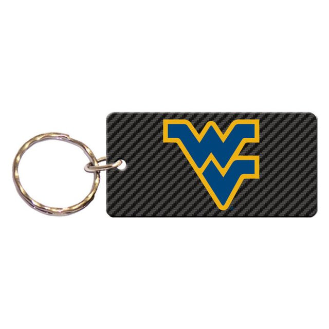 West Virginia Mountaineers CARBON Keychain Rectangle