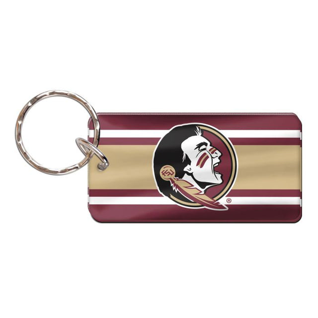 Llavero rectangular con rayas de los Florida State Seminoles