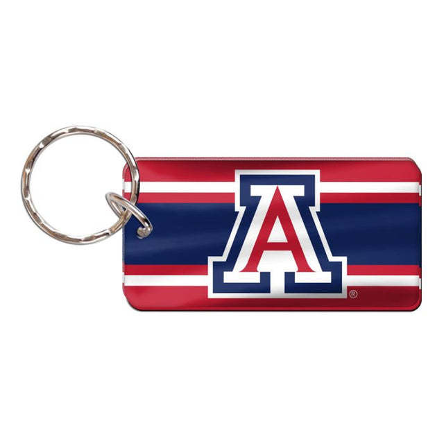 Llavero rectangular con rayas de los Arizona Wildcats