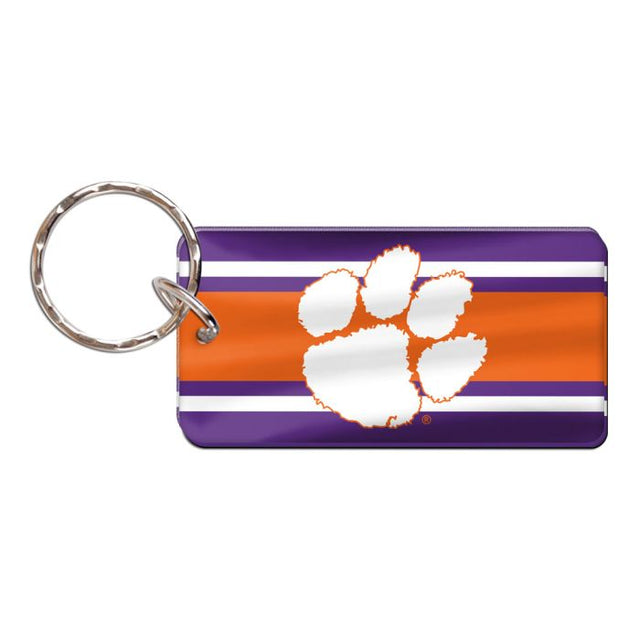 Llavero rectangular con rayas de los Clemson Tigers