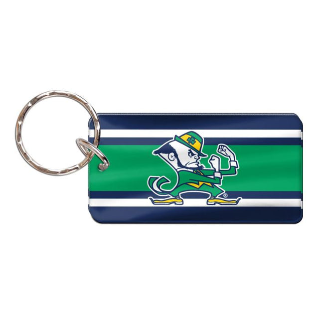 Llavero rectangular con rayas de Notre Dame Fighting Irish